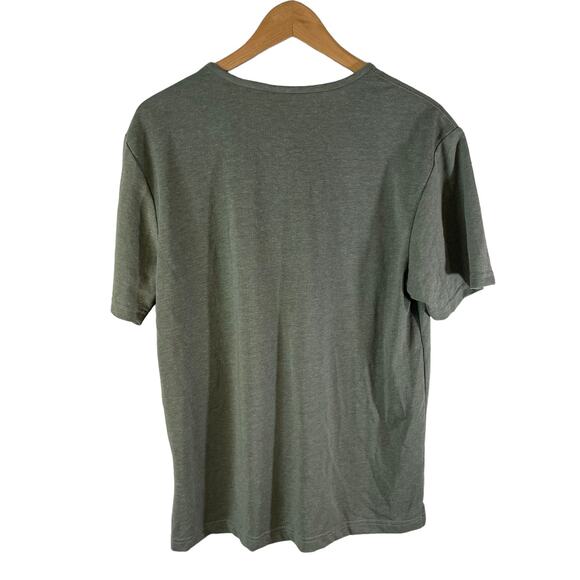 BANG BANG JEANS Men's Short Sleeve Split Neck T-Shirt Green - Picture 2 of 7